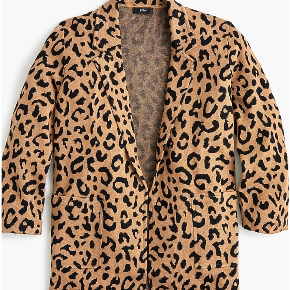 J. Crew Sophie sweater-blazer in leopard size S - Picture 1 of 3